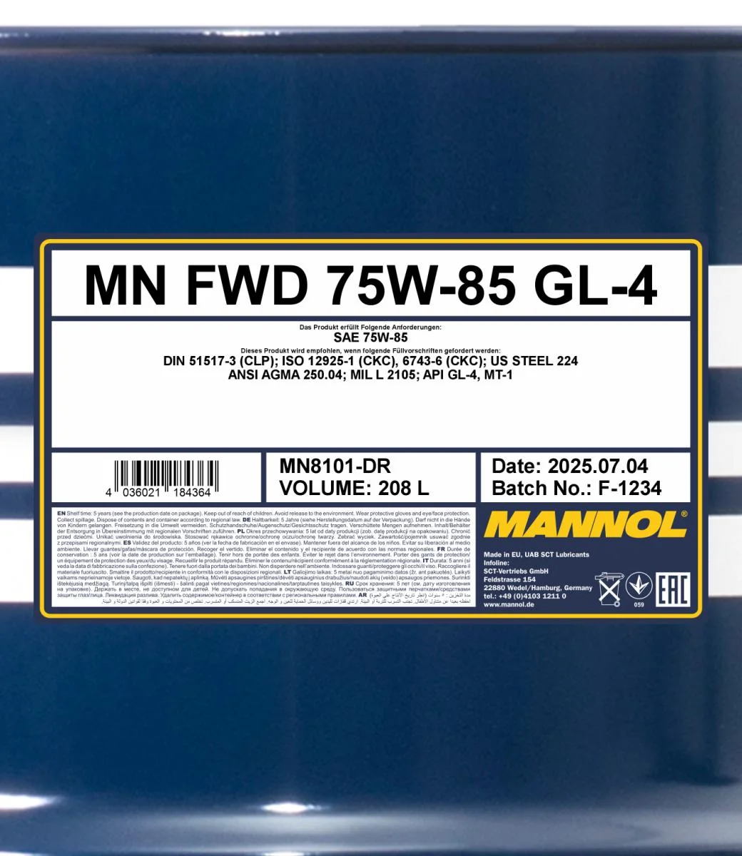 MANNOL® - MN8101DR - FWD 75W-85 GL-4 208L