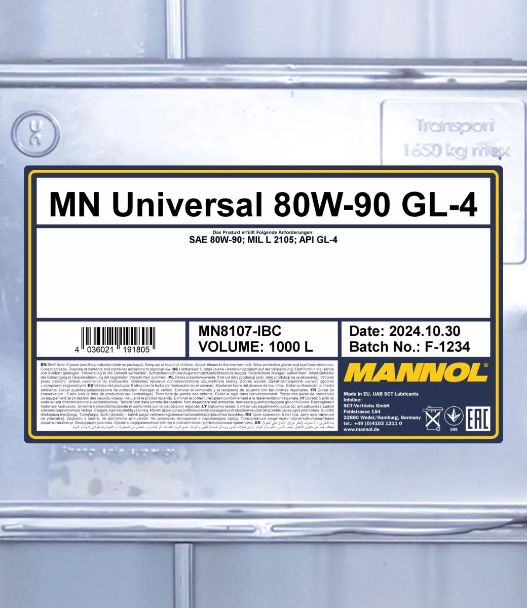 MANNOL® - MN8107IBC - Universal 80W-90 GL-4 1000L