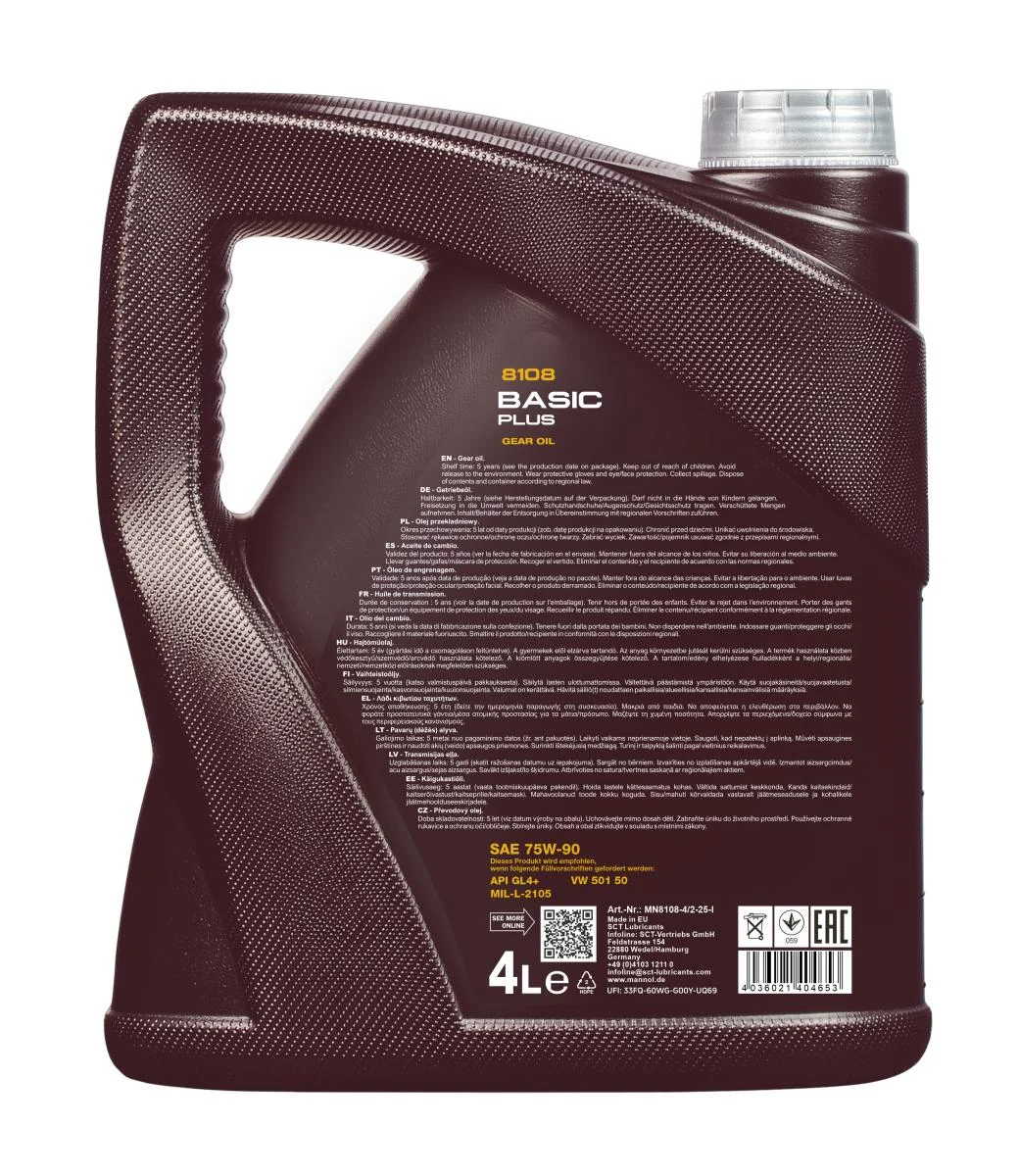 MANNOL® - MN81084 - Basic Plus 75W-90 GL-4+ 4L