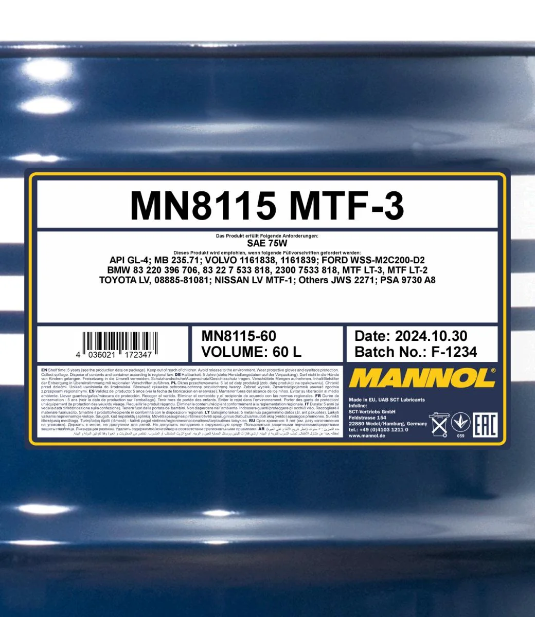 MANNOL® - MN811560 - 8115 MTF-3 60L