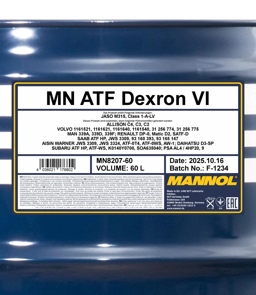 MANNOL® - MN820760 - ATF Dexron VI 60L