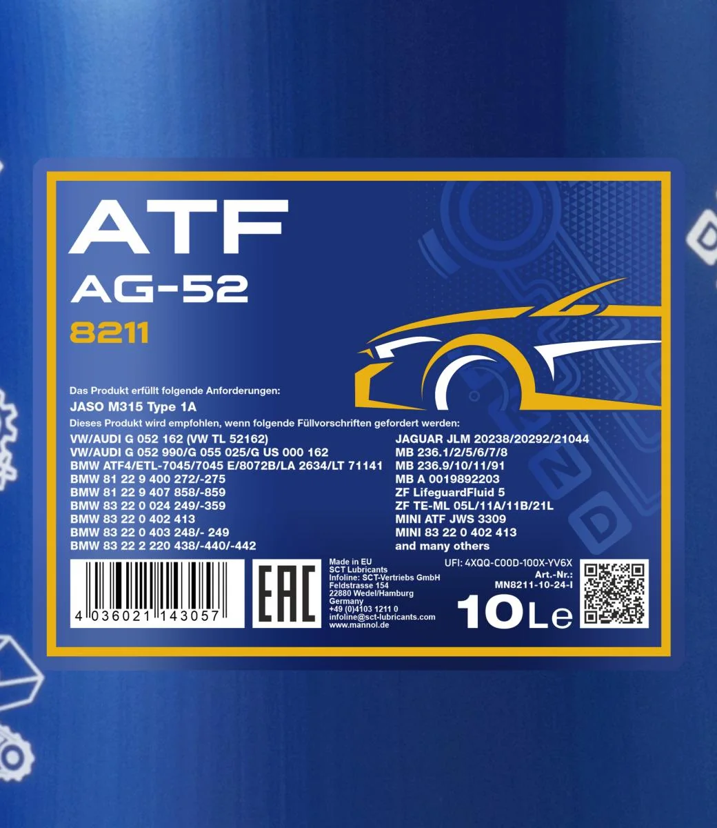 MANNOL® - MN821110 - ATF AG 52 Automatic Special 10L