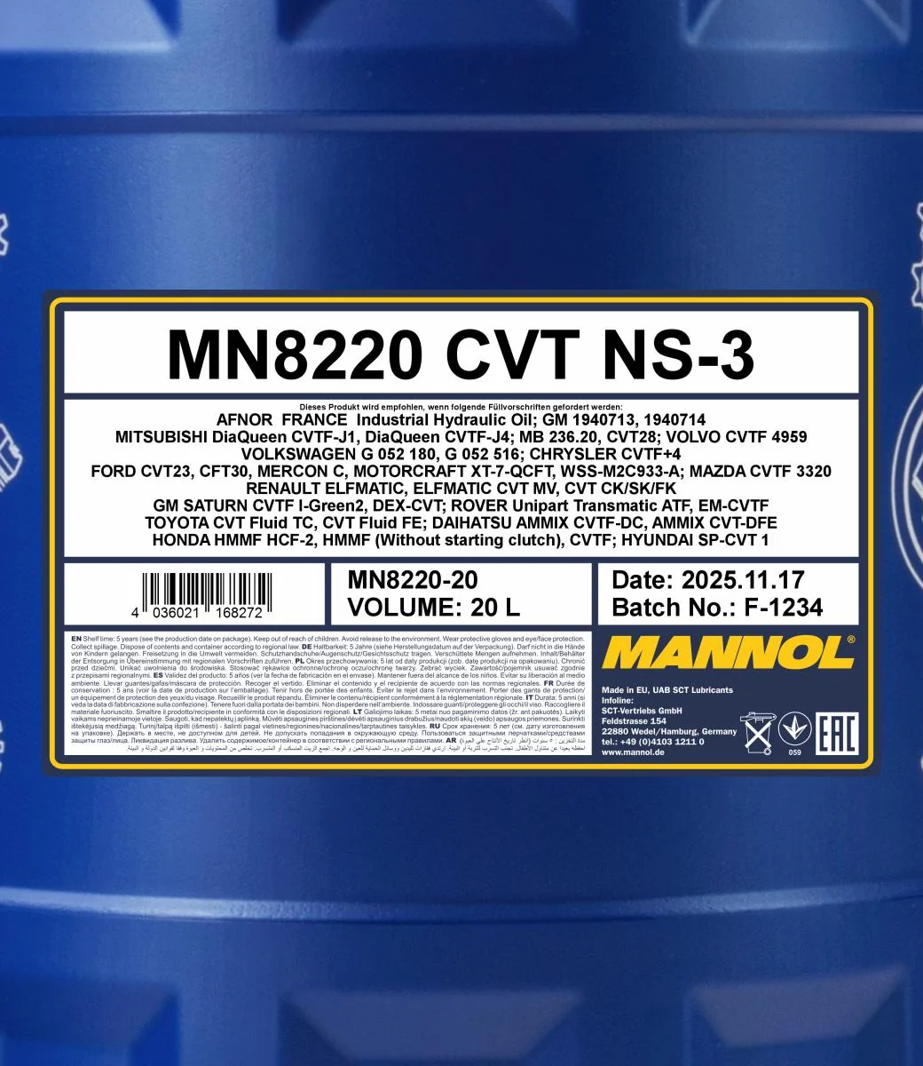 MANNOL® - MN822020 - 8220 ATF CVT NS-3 20L