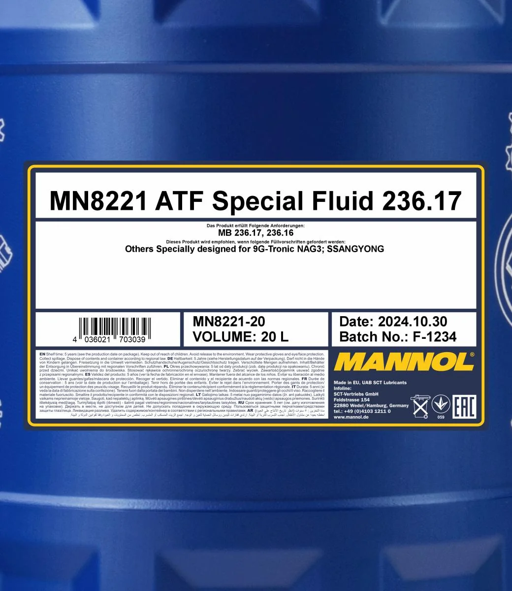 MANNOL® - MN822120 - 8221 ATF Special Fluid 236.17 20L