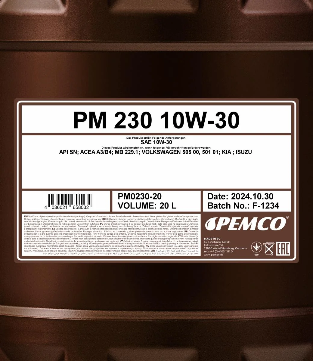 PEMCO - PM023020 - 230 10W-30 20L