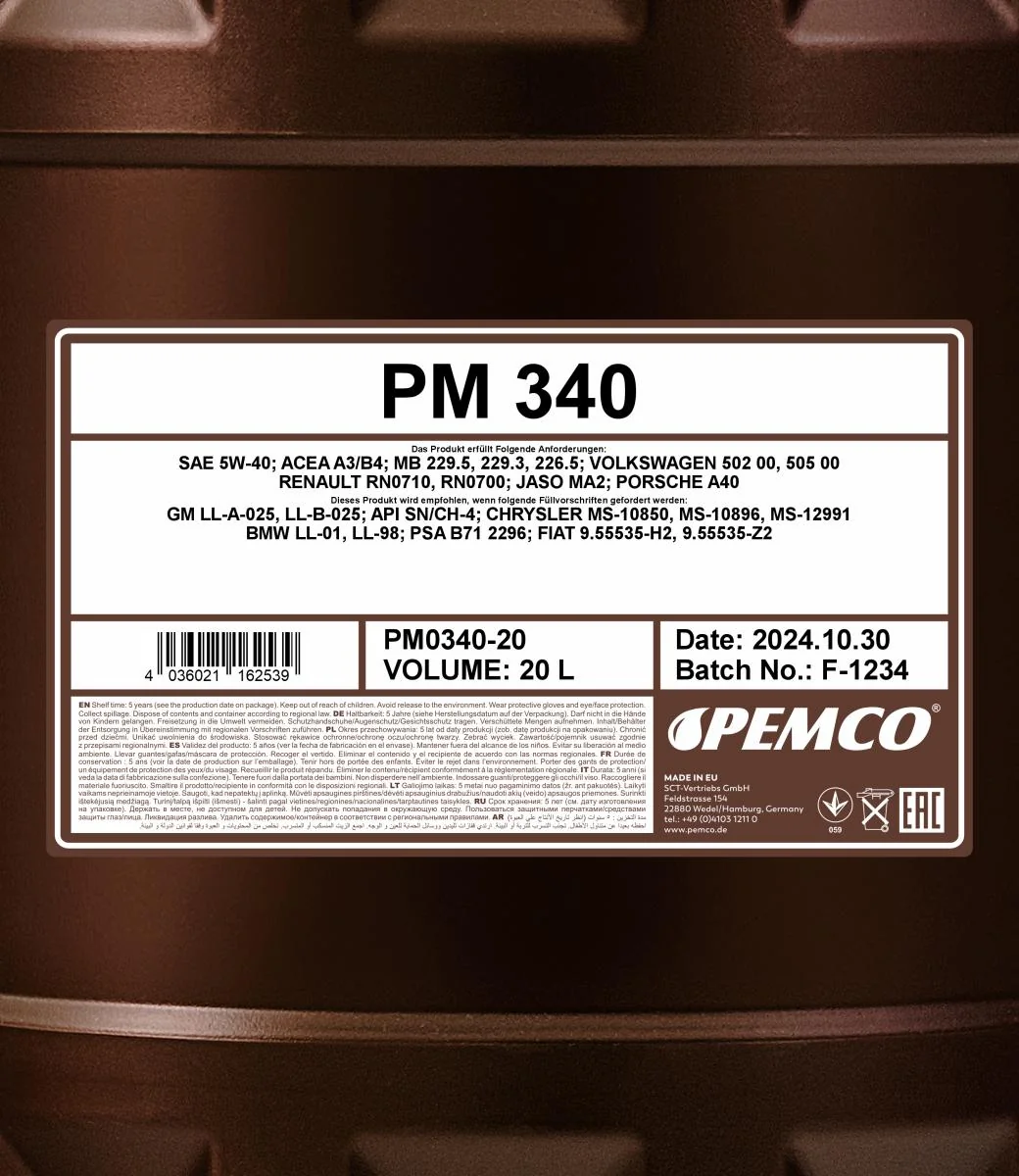 PEMCO - PM034020 - 340 5W-40 20L