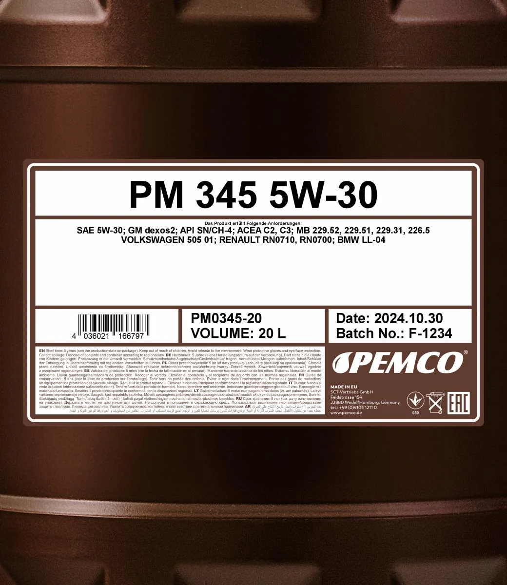 PEMCO - PM034520 - 345 5W-30 20L