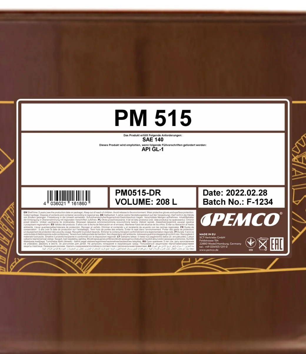 PEMCO - PM0515DR - 515 SAE 140 208L