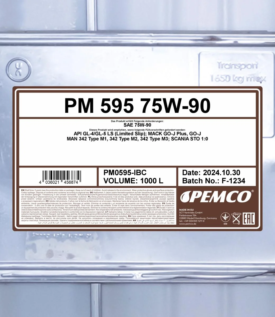 PEMCO - PM0595IBC - 595 75W-90 GL-5 1000L