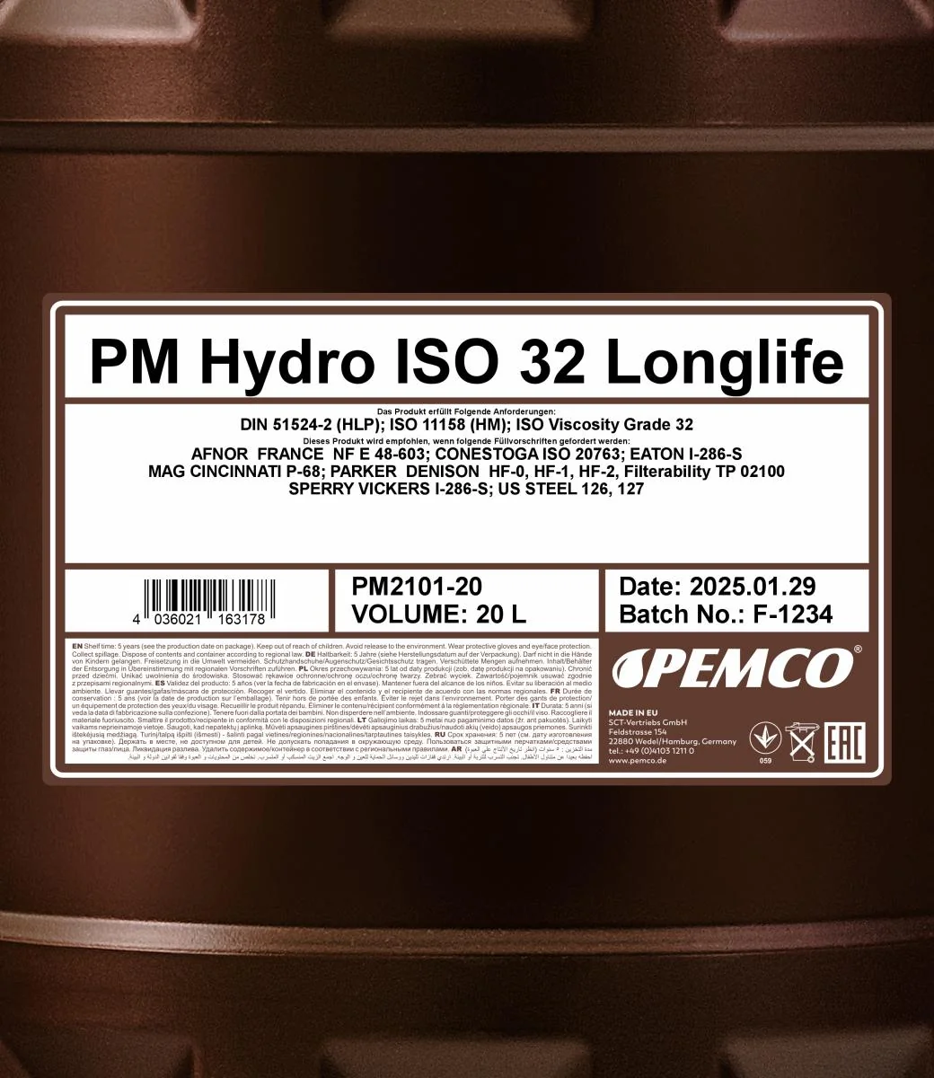 PEMCO - PM210120 - Hydro ISO 32 LONGLIFE 20L