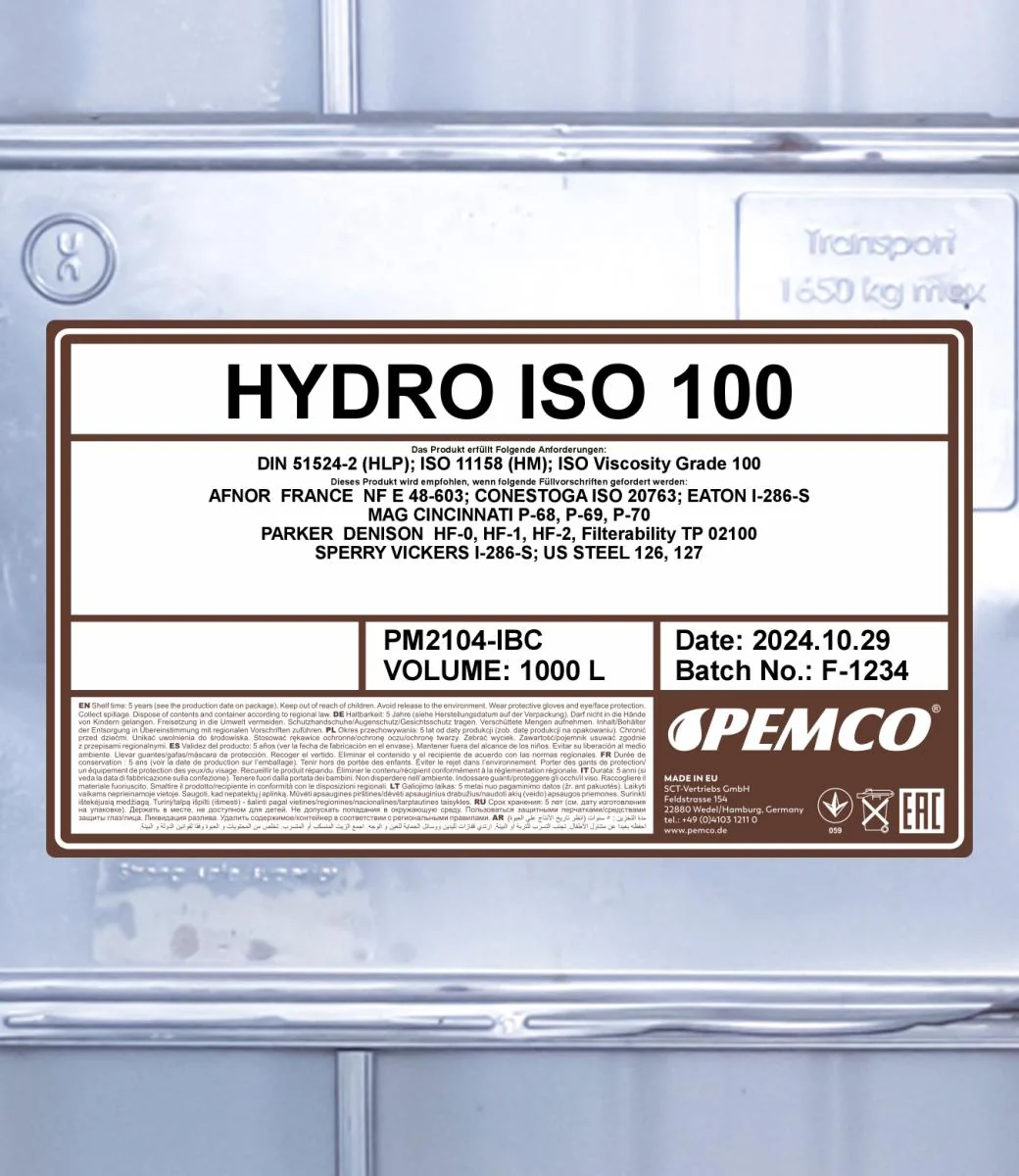 PEMCO - PM2104IBC - Hydro ISO 100 1000L