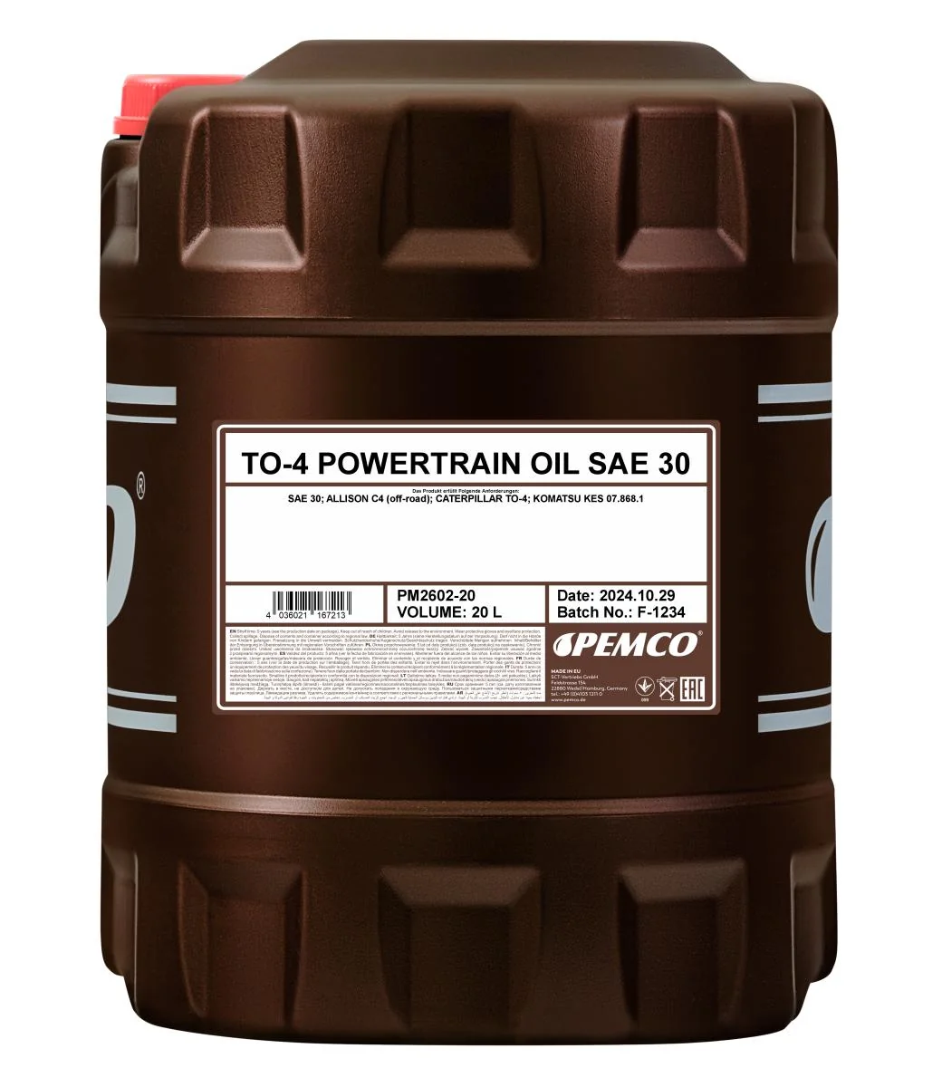 PEMCO - PM260220 - TO-4 Powertrain Oil SAE 30 20L