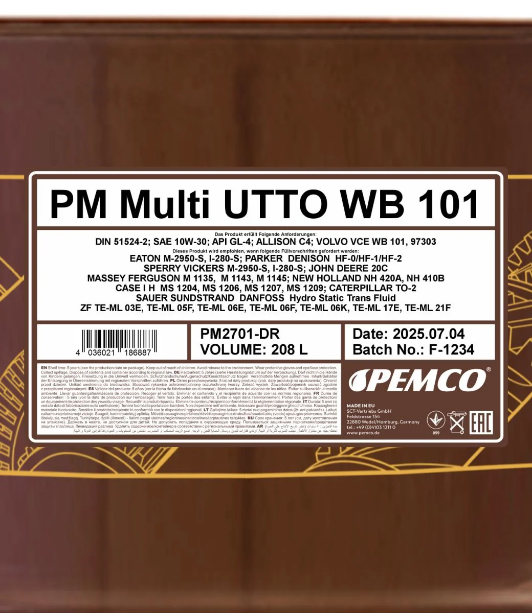 PEMCO - PM2701DR - Multi UTTO WB 101 208L