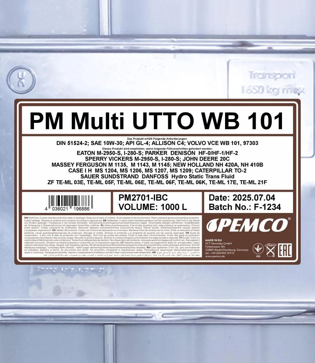 PEMCO - PM2701IBC - Multi UTTO WB 101 1000L