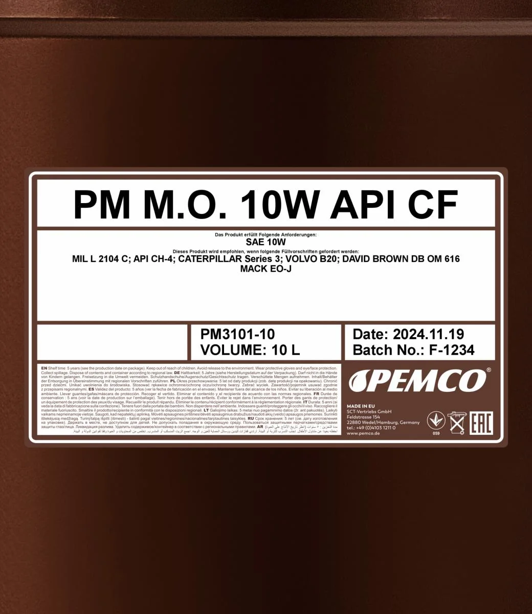 PEMCO - PM310110 - M.O. SAE 10W 10L