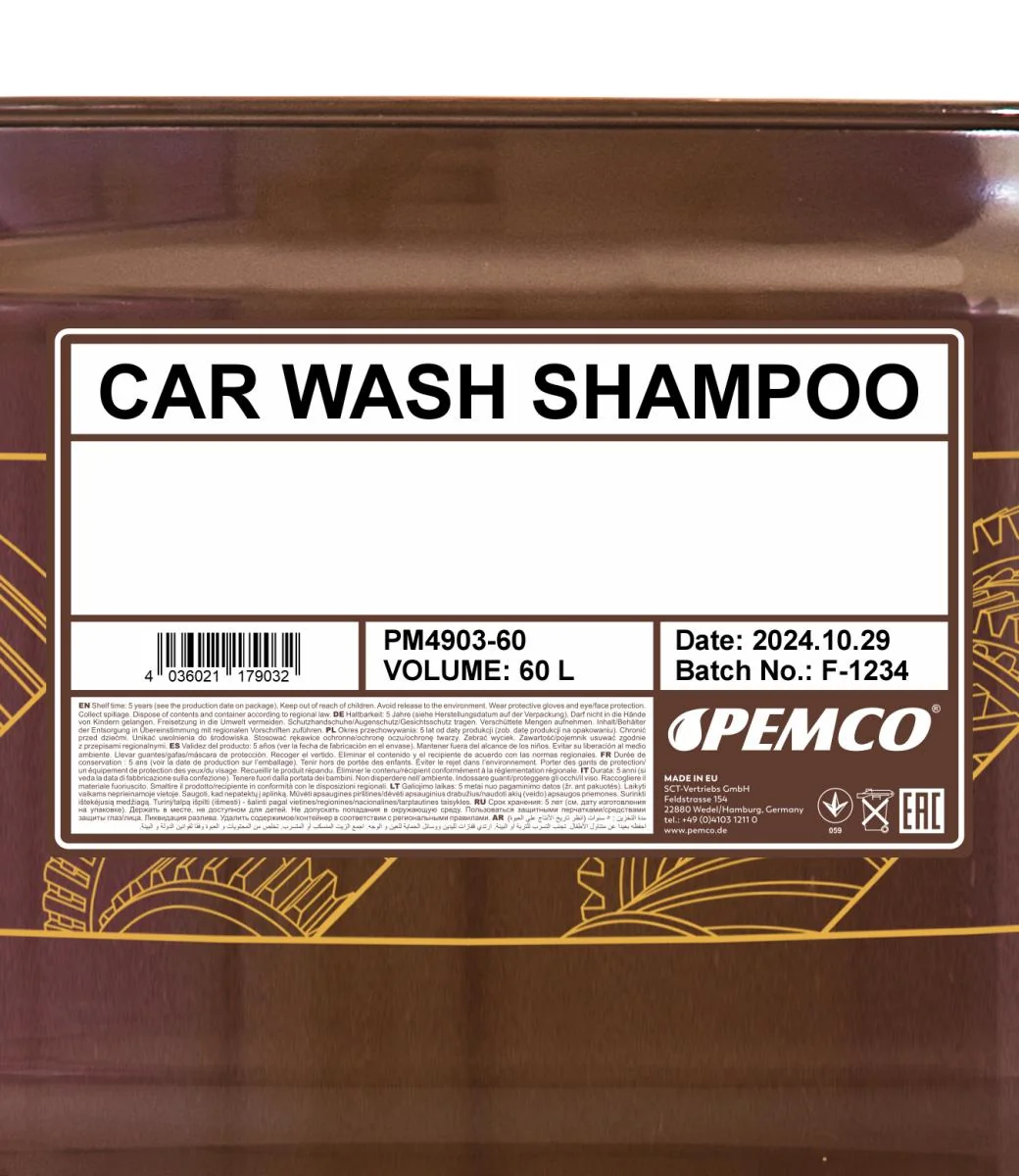 PEMCO - PM490360 - Car Wash Shampoo 60L