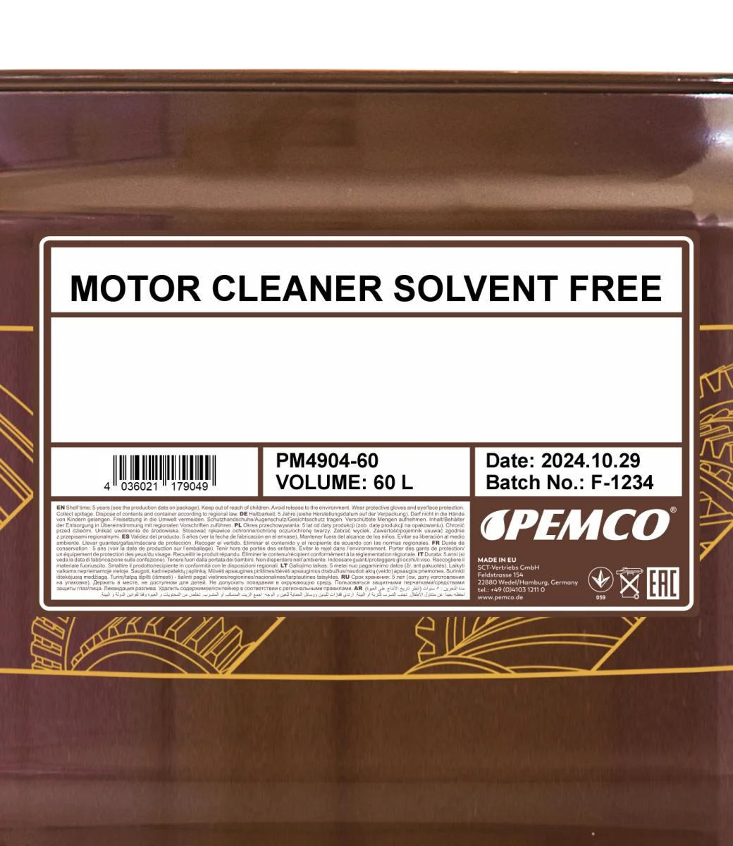 PEMCO - PM490460 - Motor Cleaner Solvent Free 60L