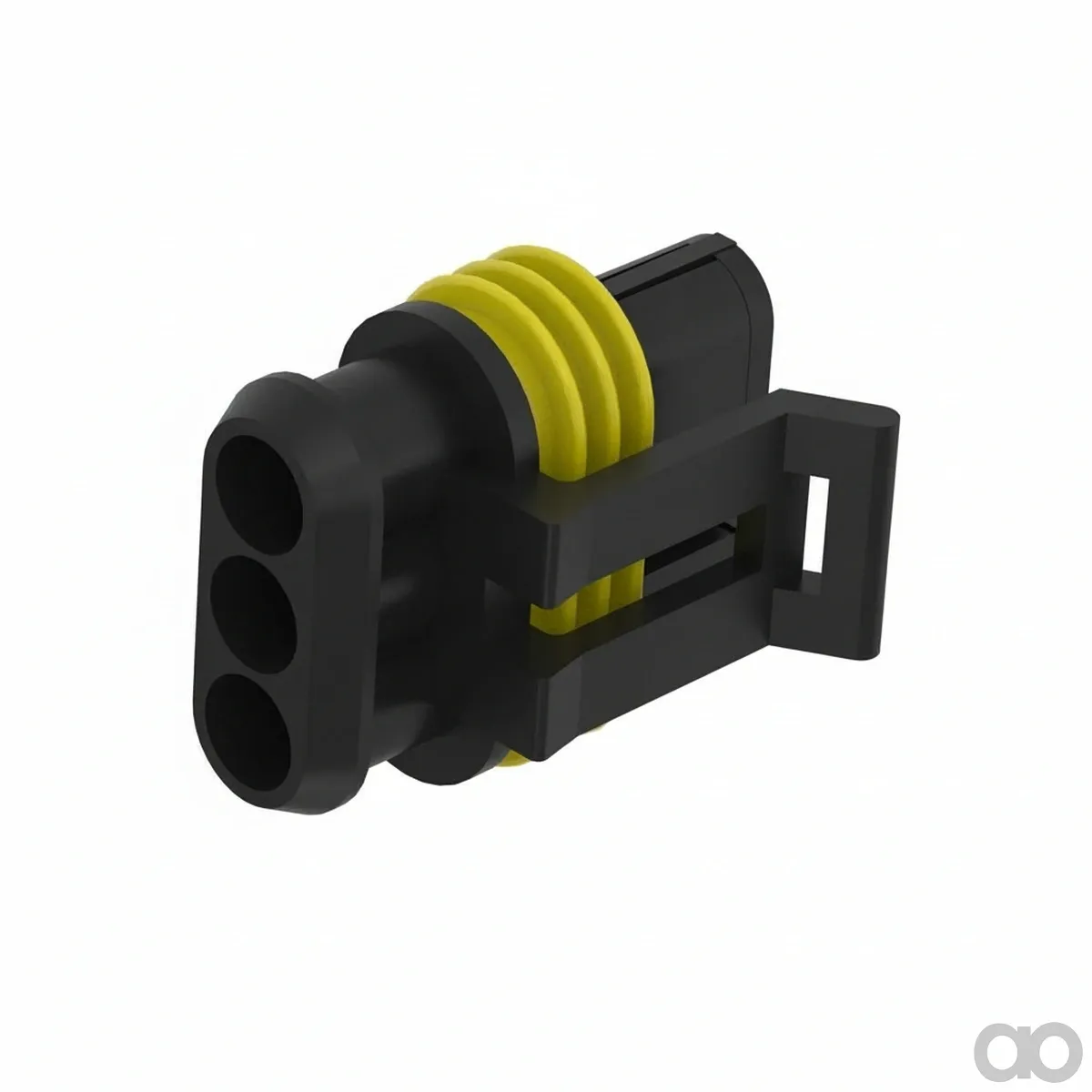 John Deere - 57M8542 - Tyco Black External Electrical Connector Housing, 3 Cavities