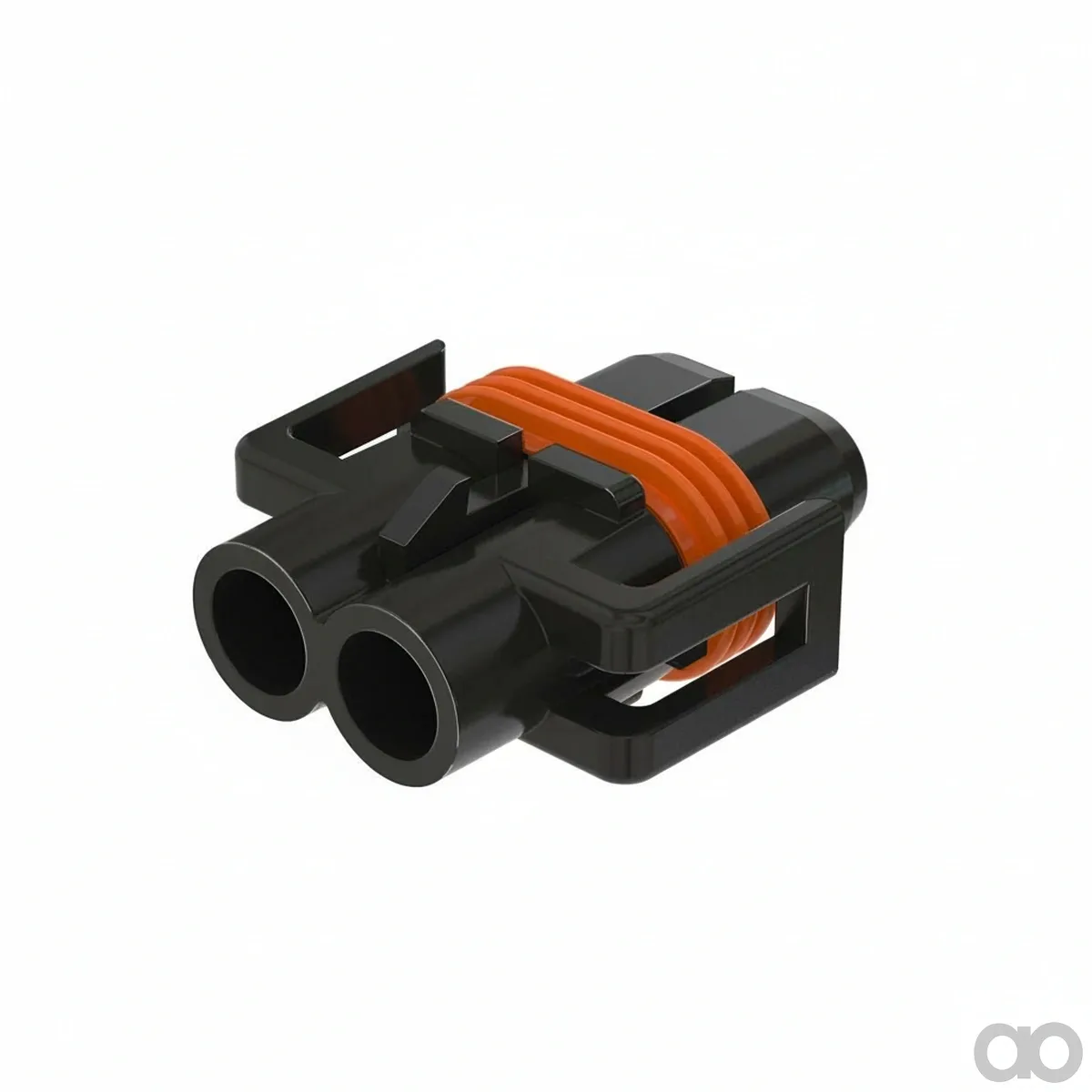 John Deere - 57M8921 - Black External Electrical Connector Housing, 2 Cavities