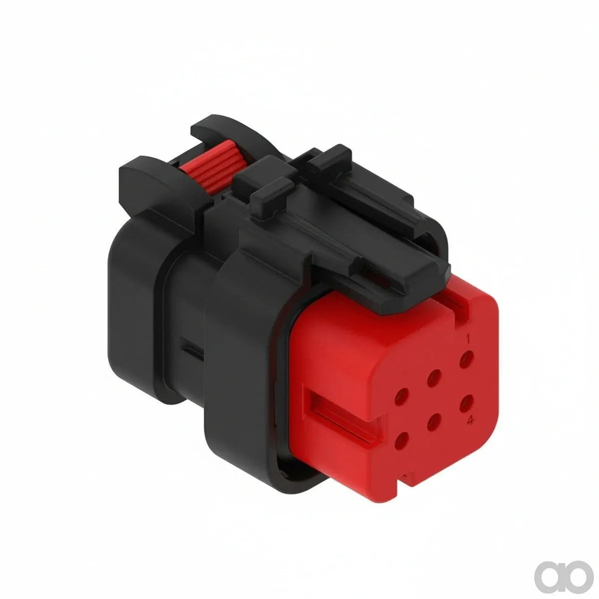 John Deere - 57M9786 - Red Electrical Connector Housing, 6 Cavities