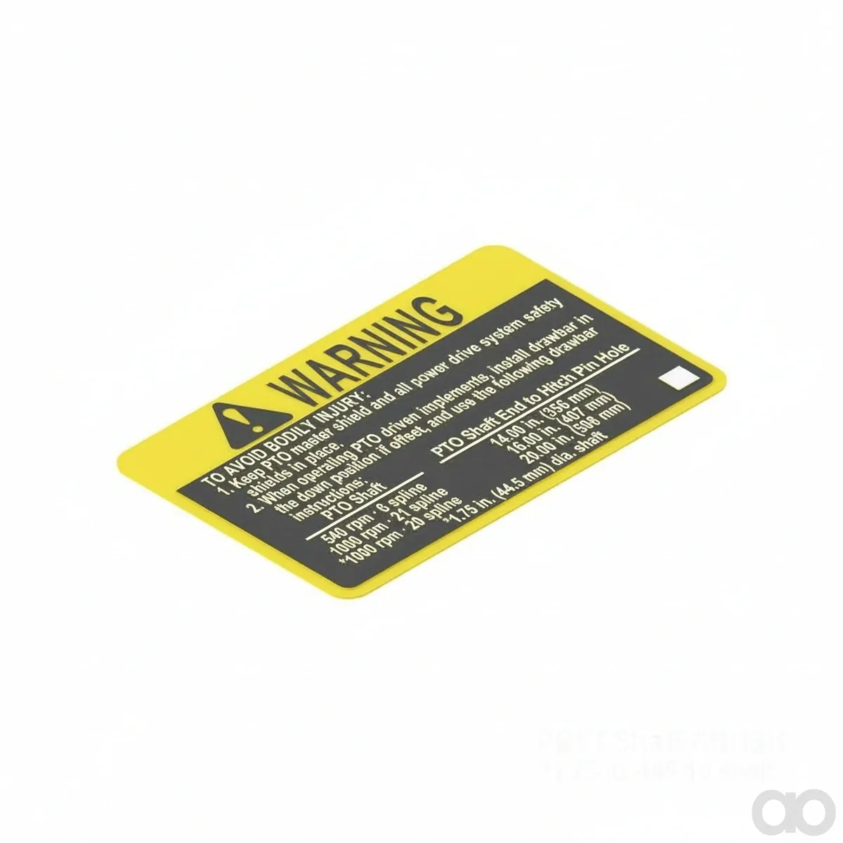 John Deere - R132720 - PTO Safety Label