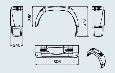 Al Ko - 1259584 - Mudguard With Spray Protection Black