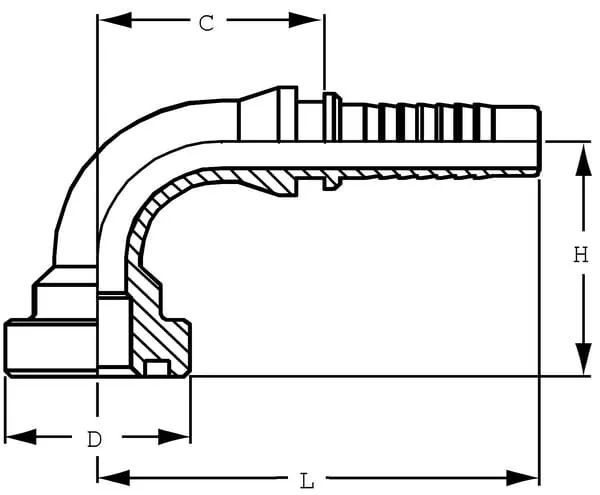 Alfagomma - SFSNS322490G2 - Insert NS-DN32-Flange 90