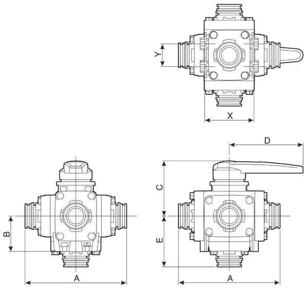 Arag - 453053S44 - Ball Valve 5 Way T4