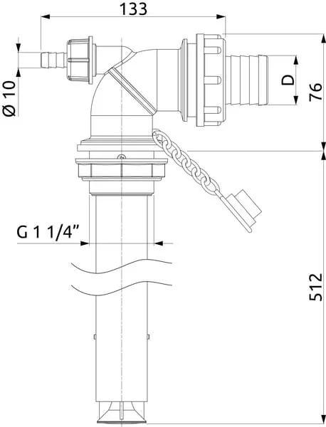 Arag - 500332AKB - Anti-Pollution Ejector With Threaded Coupling