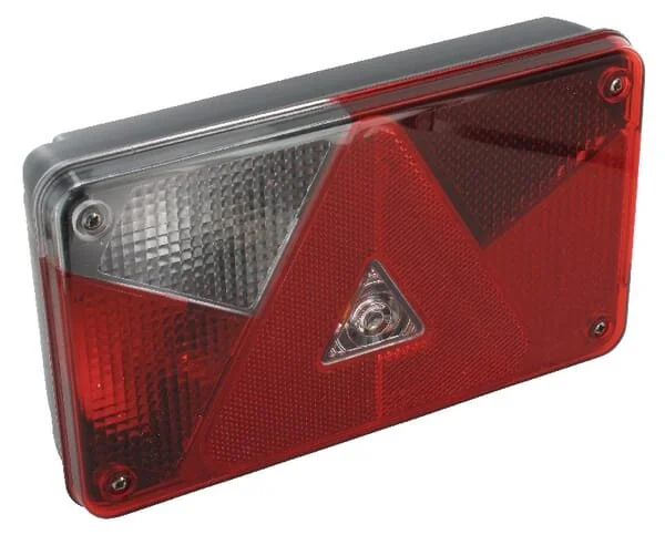 Aspöck - 248510007 - Rear Light LH Rectangular, Red/Transparent, Bolt On, 5-Pin, Multipoint V