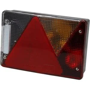 Aspöck - 248600007 - Rear Light RH Rectangular, Red/Transparent, Bolt On, Bayonet 5-Pin, Multipoint IV