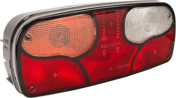Aspöck - 252000507 - Rear Light LH Rectangular, Red/Transparent/Amber, Bolt On, Ecopoint I