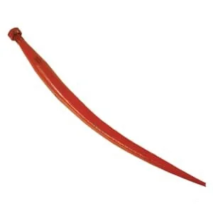 Battista Porteri - FT45 - Loader Tine, Curved, Square Section 37x600mm, Pointed Tip With Mm Nut, Red