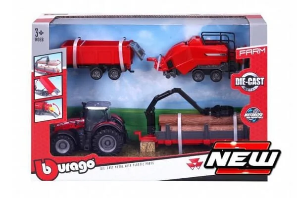 Bburago - 1831668M - Massey Ferguson 8740S Play Set