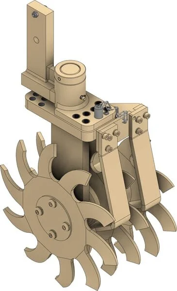 Braun - 40006054 - Rotary Star Tiller, Triple With Hole Pattern Adjustment RH