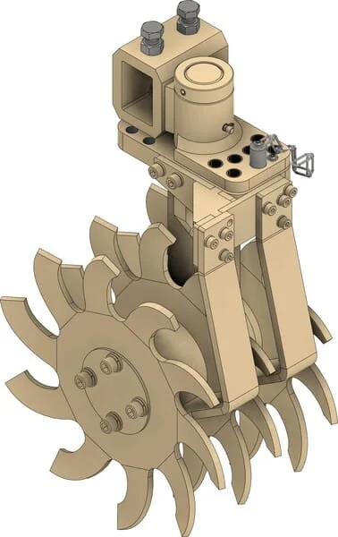 Braun - 40006078 - Rotary Star Tiller, Triple With Hole Pattern Adjustment And Bracket LH