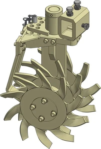 Braun - 40006083 - Rotary Star Tiller, Triple With Hole Pattern Adjustment And Bracket RH