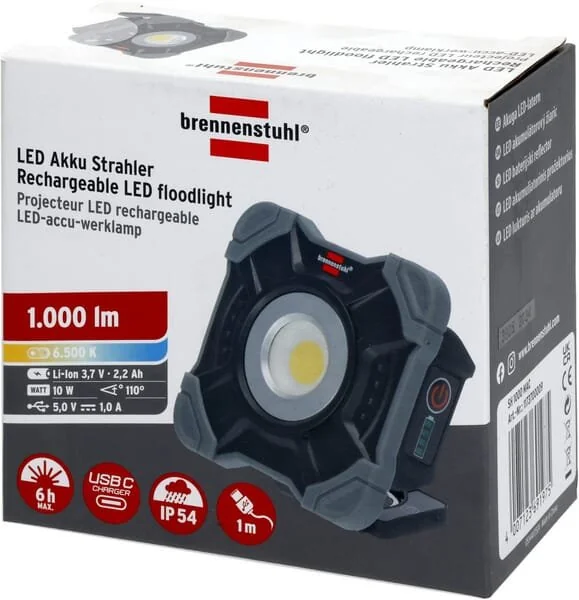 Brennenstuhl - 1173700009 - Battery LED Work Light SH1,000MAC
