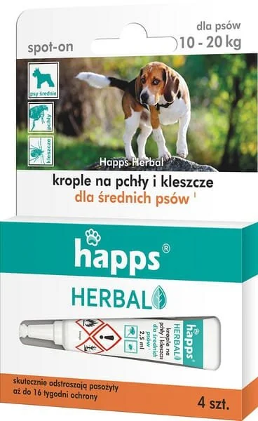 Bros - 15941613 - HAPPS Herbal - Insect Repellent Drops For Medium Dogs, 10-20kg