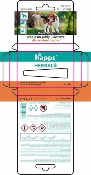 Bros - 15941613 - HAPPS Herbal - Insect Repellent Drops For Medium Dogs, 10-20kg
