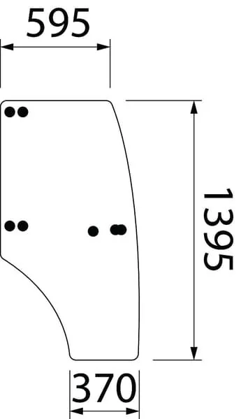 Carraro - ER387924N - Door Glass Complete