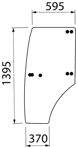 Carraro - ER387925N - Door Glass Complete