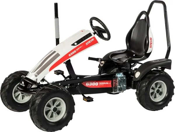 Dino Cars - 66980BF3 - Go-Kart, Steyr, White/Black/Red, From Age 5, With Freewheel, Track BF3 By