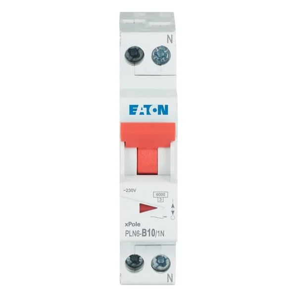 Eaton - PLN6B101N - Miniature Circuit Breaker 10A,1P+N,B