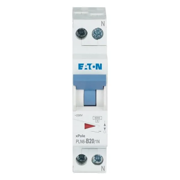 Eaton - PLN6B201N - Miniature Circuit Breaker 20A,1P+N,B
