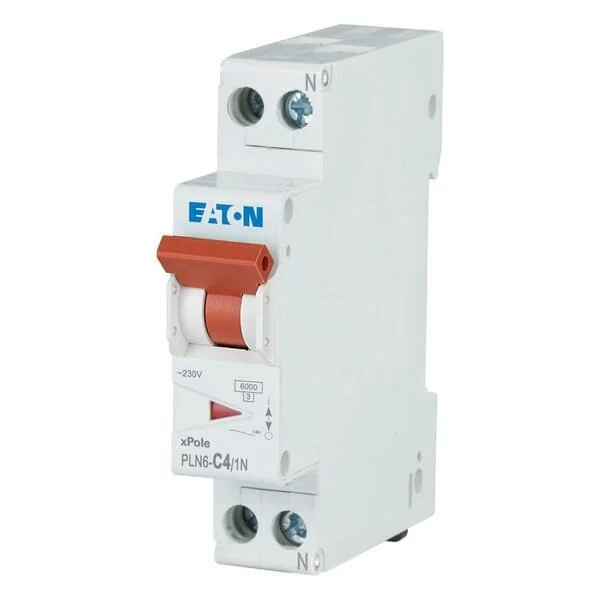 Eaton - PLN6C41N - Miniature Circuit Breaker 4A,1P+N,C