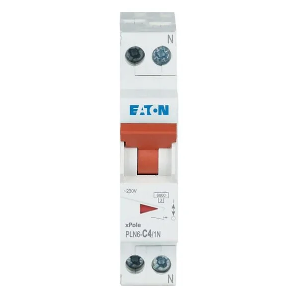 Eaton - PLN6C41N - Miniature Circuit Breaker 4A,1P+N,C
