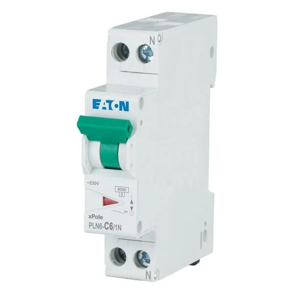 Eaton - PLN6C61N - Miniature Circuit Breaker 6A,1P+N,C