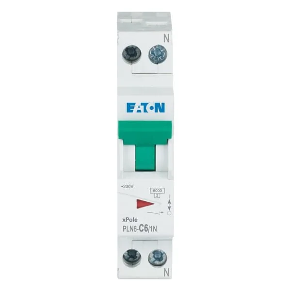 Eaton - PLN6C61N - Miniature Circuit Breaker 6A,1P+N,C
