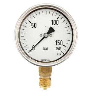 ET - MA100160L08SSGF - Gauge Diameter 100 0-160bar 1/2" Bottom